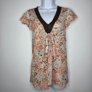 Sweet Pea Stacy Frati Womens Y2K Floral Tied Babydoll Top Size S Fairy Grunge